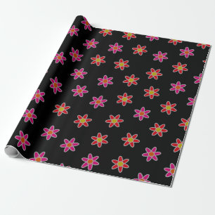 Irregular grassplot including blossoming osteosper wrapping paper