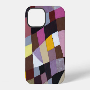 Irregular Grid: Violet-Yellow Abstract Painting. iPhone 12 Case