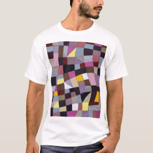 Irregular Grid: Violet-Yellow Abstract Painting. T-Shirt