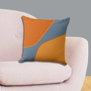 Irregular Orange and Blue Quarter Shapes   Cushion