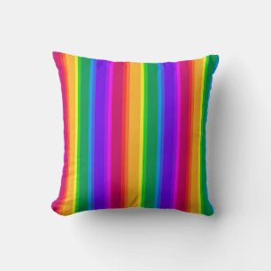 Irregular rainbow stripes cushion