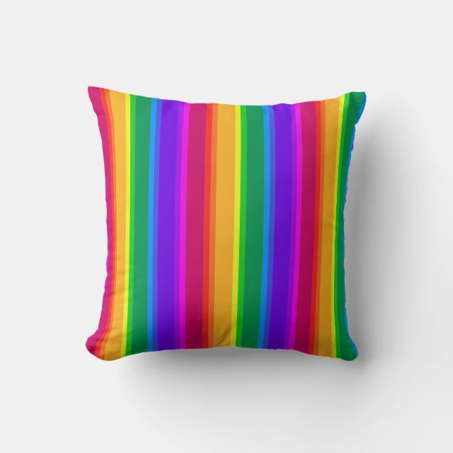 Irregular rainbow stripes cushion (Front)