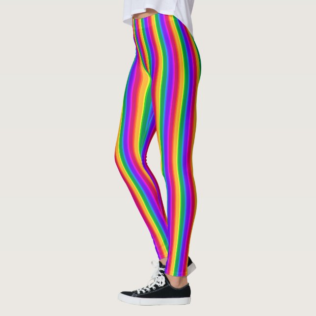 Irregular rainbow stripes leggings (Left)