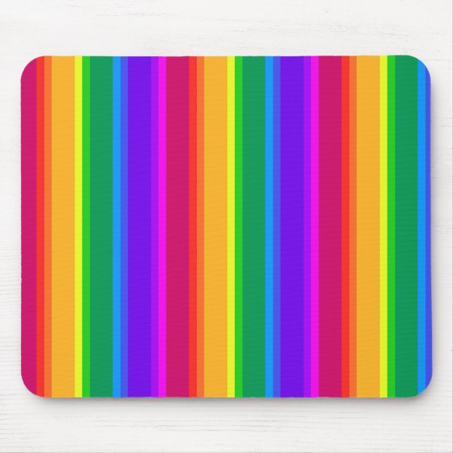 Irregular rainbow stripes mouse pad (Front)