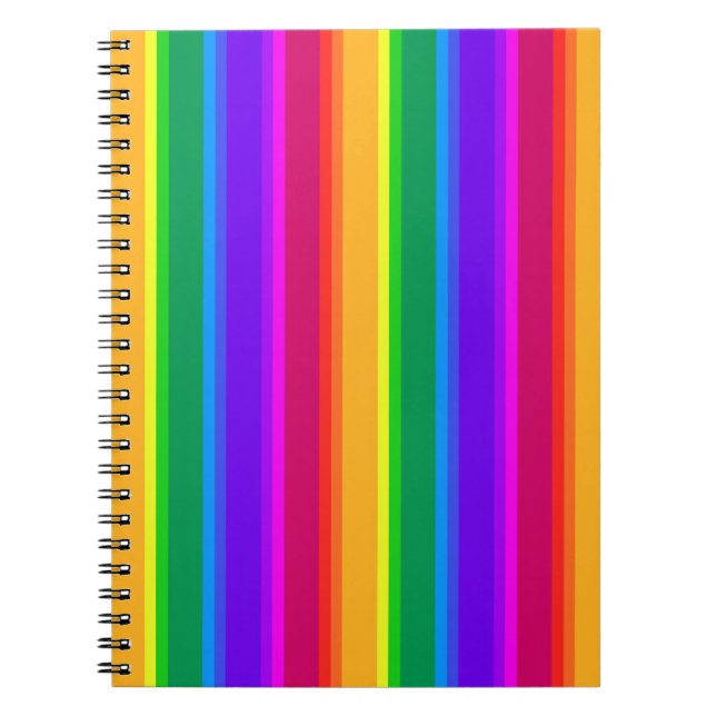 Irregular rainbow stripes notebook (Front)