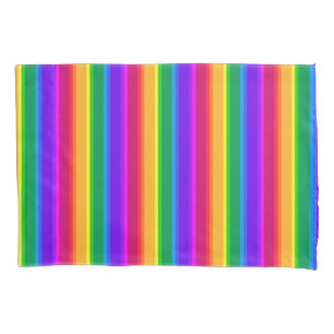 Irregular rainbow stripes pillowcase