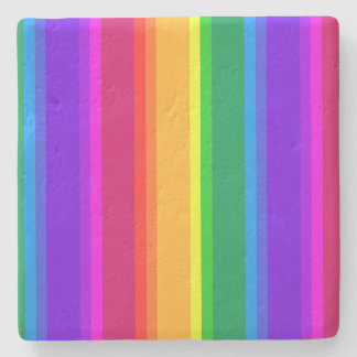 Irregular rainbow stripes stone coaster