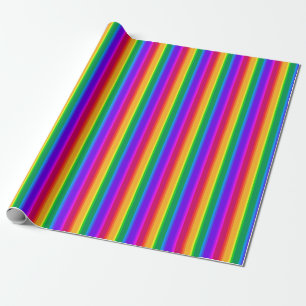 Irregular rainbow stripes wrapping paper