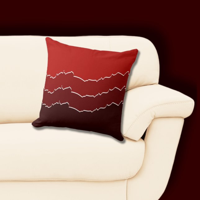 Irregular Red Ripped Layers  Cushion (Irregular Ripped Red Throw Pillow)