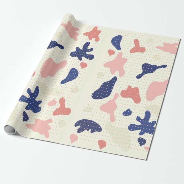 Irregular Shape Dot Grid Gift Wrapping Paper (Unrolled)