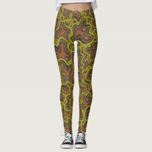 Irregular Shapes Camouflage Motif Pattern Leggings