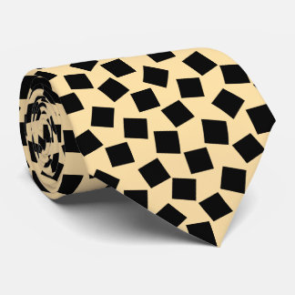 Irregular Squares - Black on Beige Tie