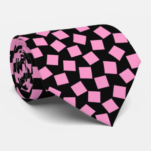 Irregular Squares - Pink on Black Tie