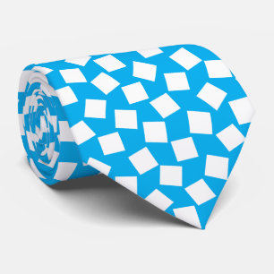Irregular Squares - White on Azure Blue Tie