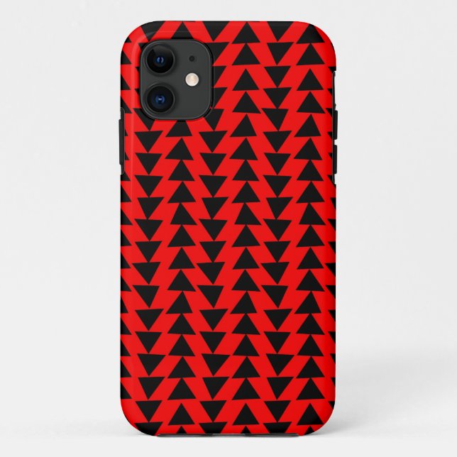 Irregular Triangles - Black on Red Case-Mate iPhone Case (Back)
