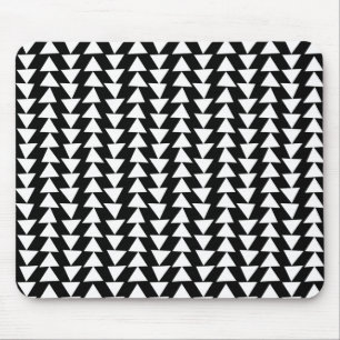 Irregular Triangles - Black on White Mouse Pad