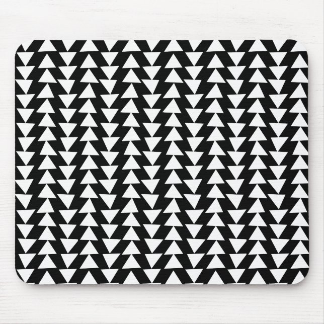 Irregular Triangles - Black on White Mouse Pad (Front)