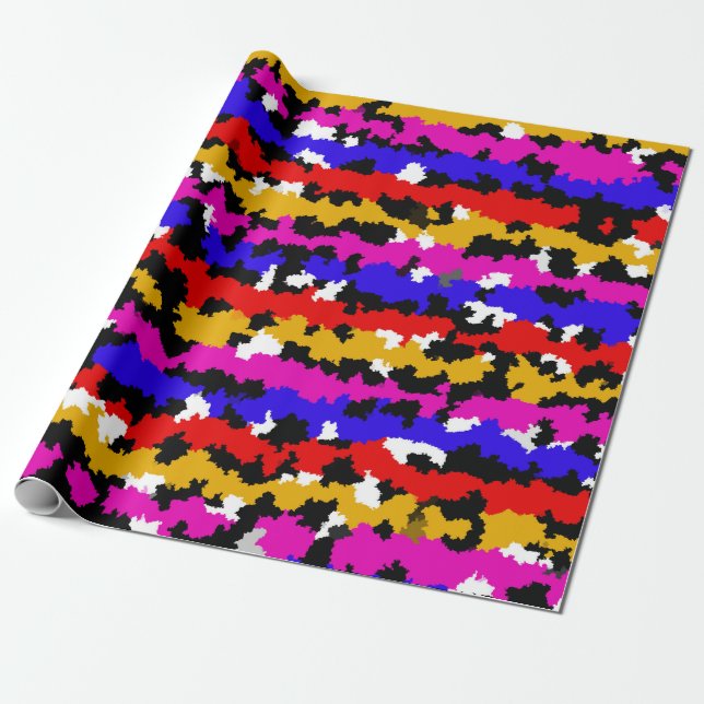Irregular Urban Abstract Fractal Pattern Design Wrapping Paper (Unrolled)