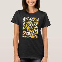Irregular White Shapes Yellow Orange Accents Abstr