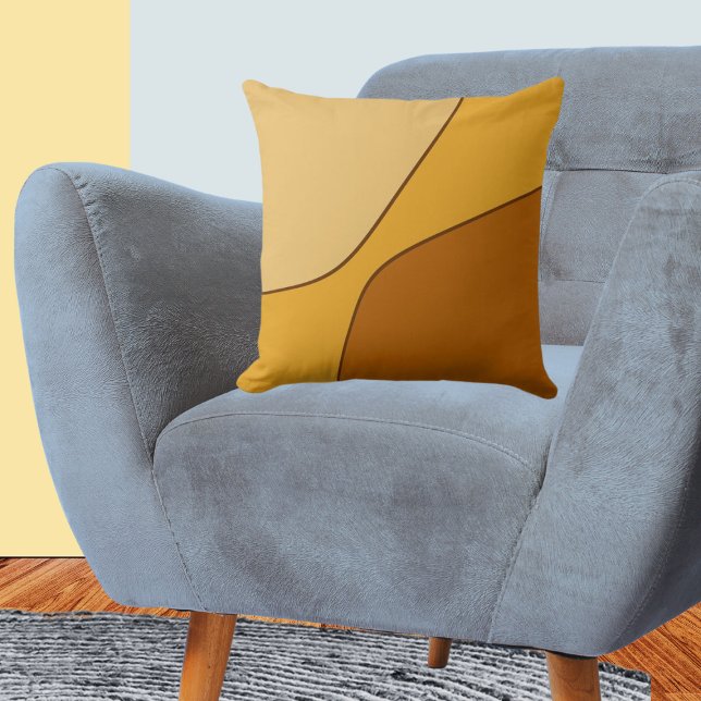 Irregular Yellow & Golden Brown Quarter Shapes   Cushion (Irregular Yellow & Golden Brown Quarter Shapes)