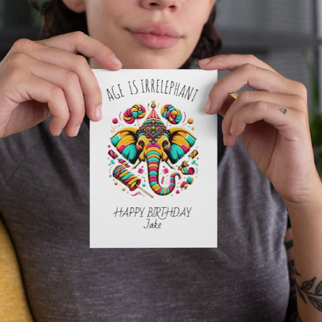 Irrelephant Ages, Happy Birthday Jake Thank You Card (Creator Uploaded)