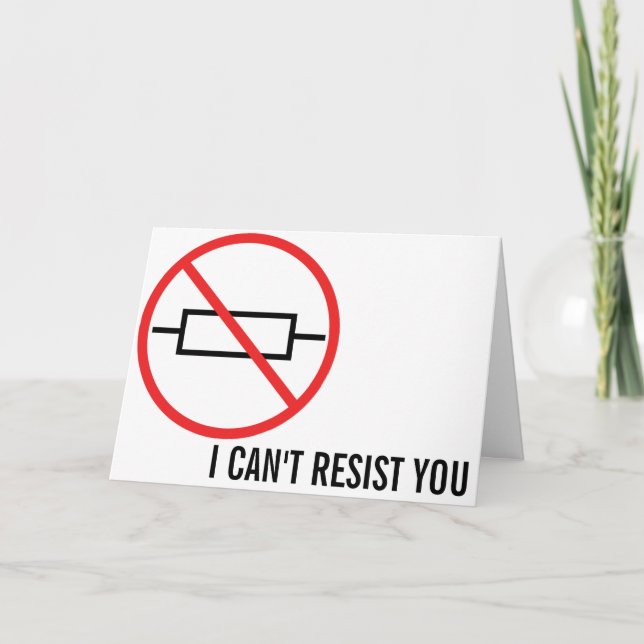 irresistable romantic funny valentine nerdy holiday card (Front)