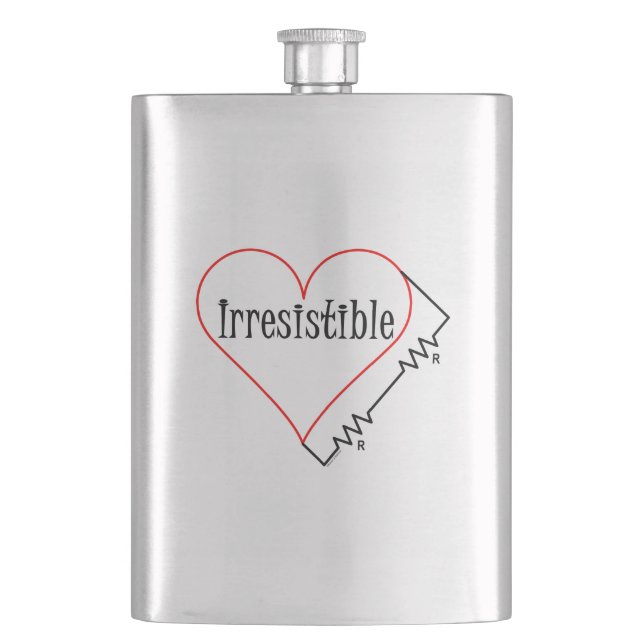 Irresistible Electrical Heart Hip Flask (Front)