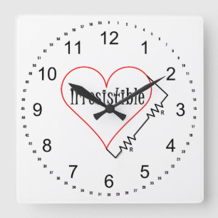 Irresistible Heart Square Wall Clock