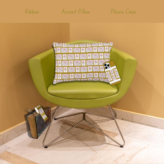 Irresistible Ice Cream Liquorice n Caramel  Decorative Cushion (Irresistible Ice Cream Liquorice n Caramel  Ribbon, Accent Pillow & Phone Case by Poet Adiela Akoo )