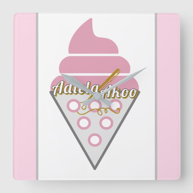Irresistible Ice Cream Wall Clock by Adiela Akoo (Front)