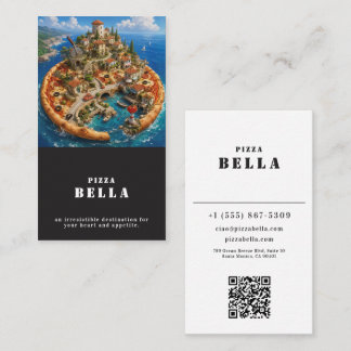 Irresistible Island-Italian Pizza Bella Black Shop Business Card