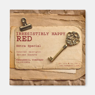 Irresistibly Happy Red Wine Magnet! Magnet