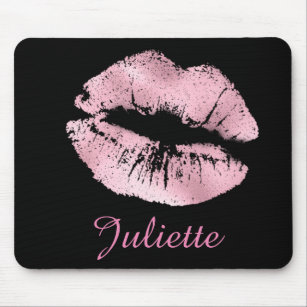 Irridescent Pink Rose Lips Lipstick Mouth Mouse Pad