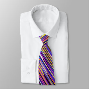 Irridicent Multicolored Stripes Neck Tie