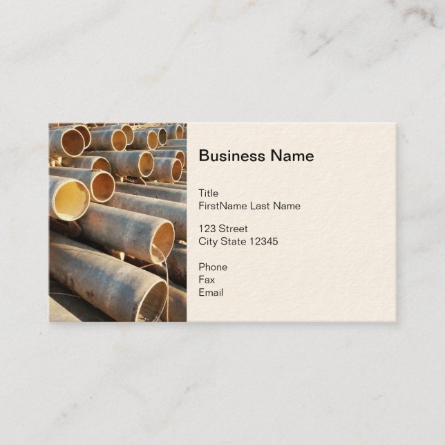 Irrigation pipe business card (Front)