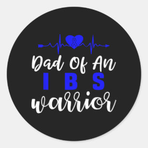 Irritable Bowel Syndrome Ibs Awareness Dad Heartbe Classic Round Sticker