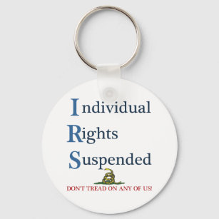 IRS Individual Rights Suspended Key Ring