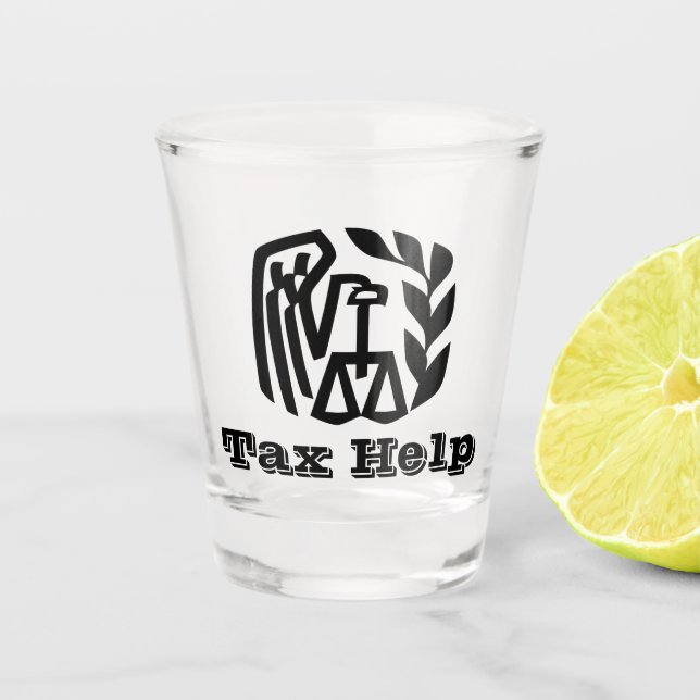 IRS Tax Help Shot Glass (Front)