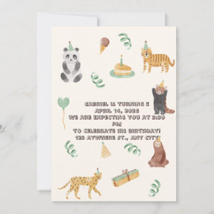 irthday Invitation for Boys Cute Safari Animals