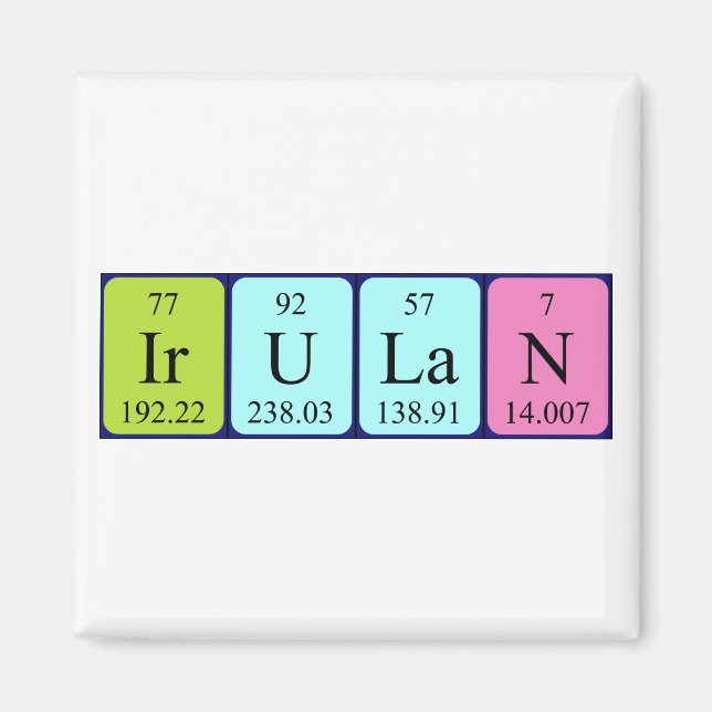 Irulan periodic table name magnet (Front)