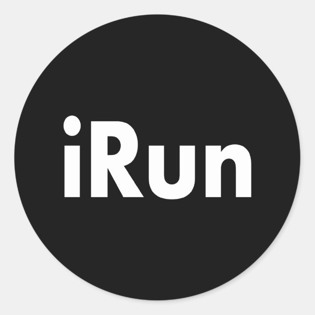 iRun Classic Round Sticker (Front)
