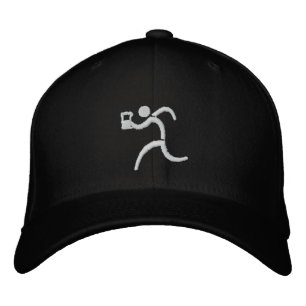 IRunToDrink Embroidered Black Baseball Cap
