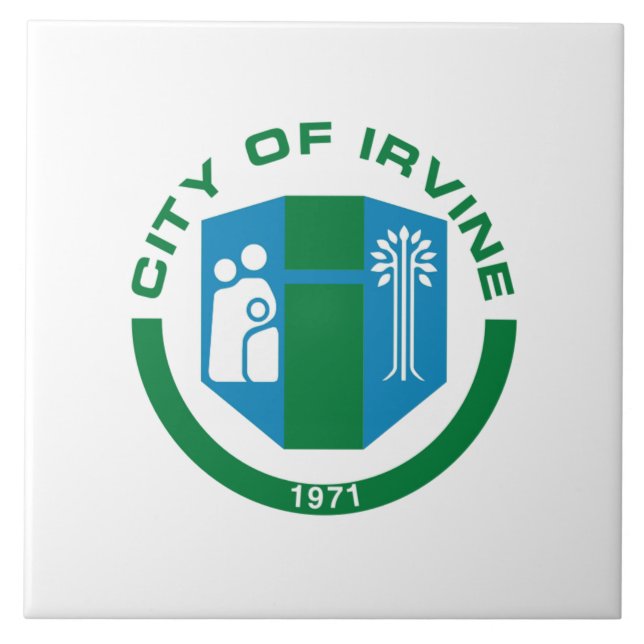 Irvine city flag ceramic tile (Front)