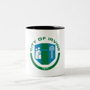 Irvine city flag Two-Tone coffee mug