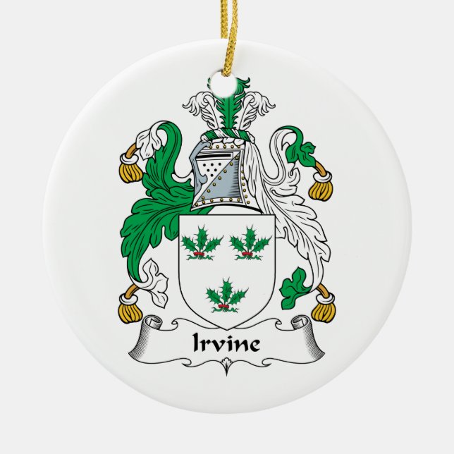 Irvine Family Crest Ceramic Ornament (Front)