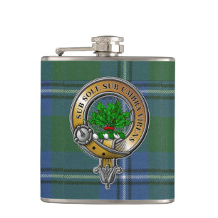 Irvine Tartan & Badge Hip Flask