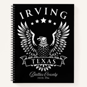 Irving Dallas County Texas Vintage Eagle Notebook
