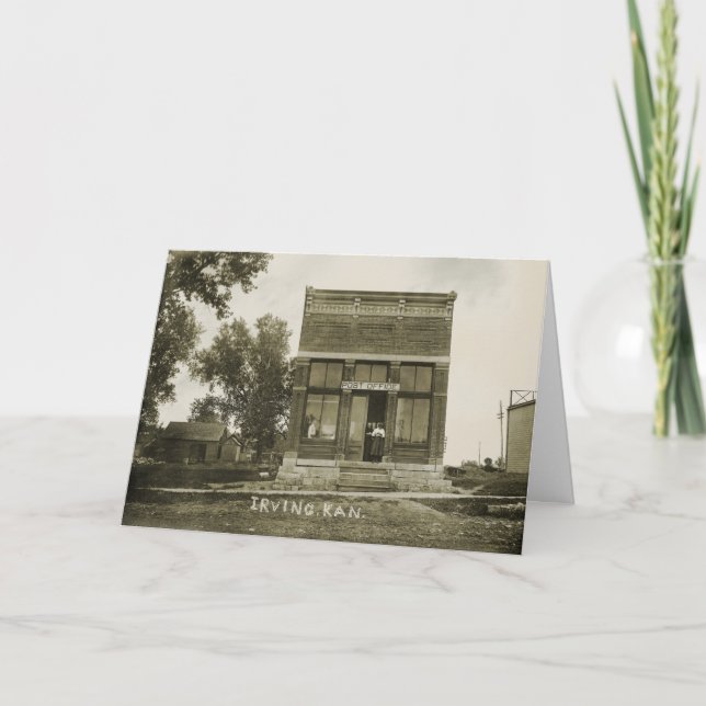 IRVING KANSAS POST OFFICE PHOTO MARSHALL COUNTY KS CARD (Front)