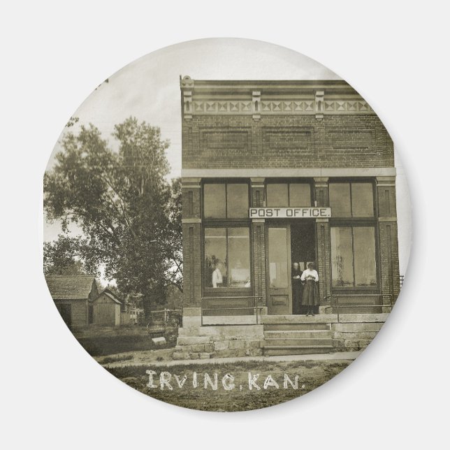 IRVING KANSAS POST OFFICE PHOTO MARSHALL COUNTY KS MAGNET (Front)