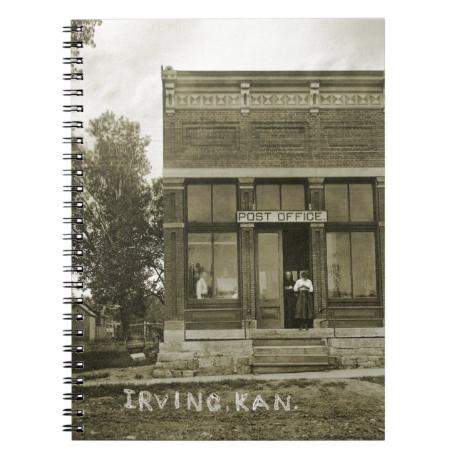 IRVING KANSAS POST OFFICE PHOTO MARSHALL COUNTY KS NOTEBOOK (Front)